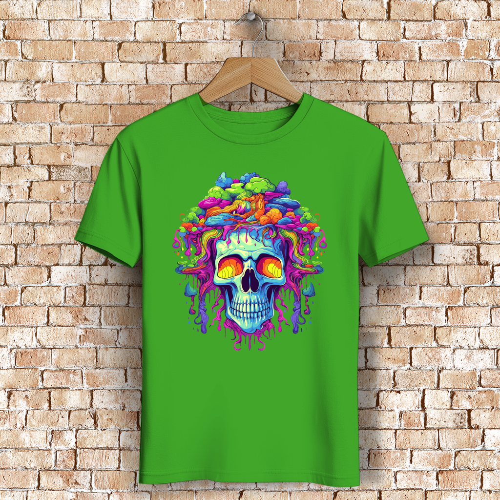 Herren Premium Bio T-Shirt Neon Drip Skull