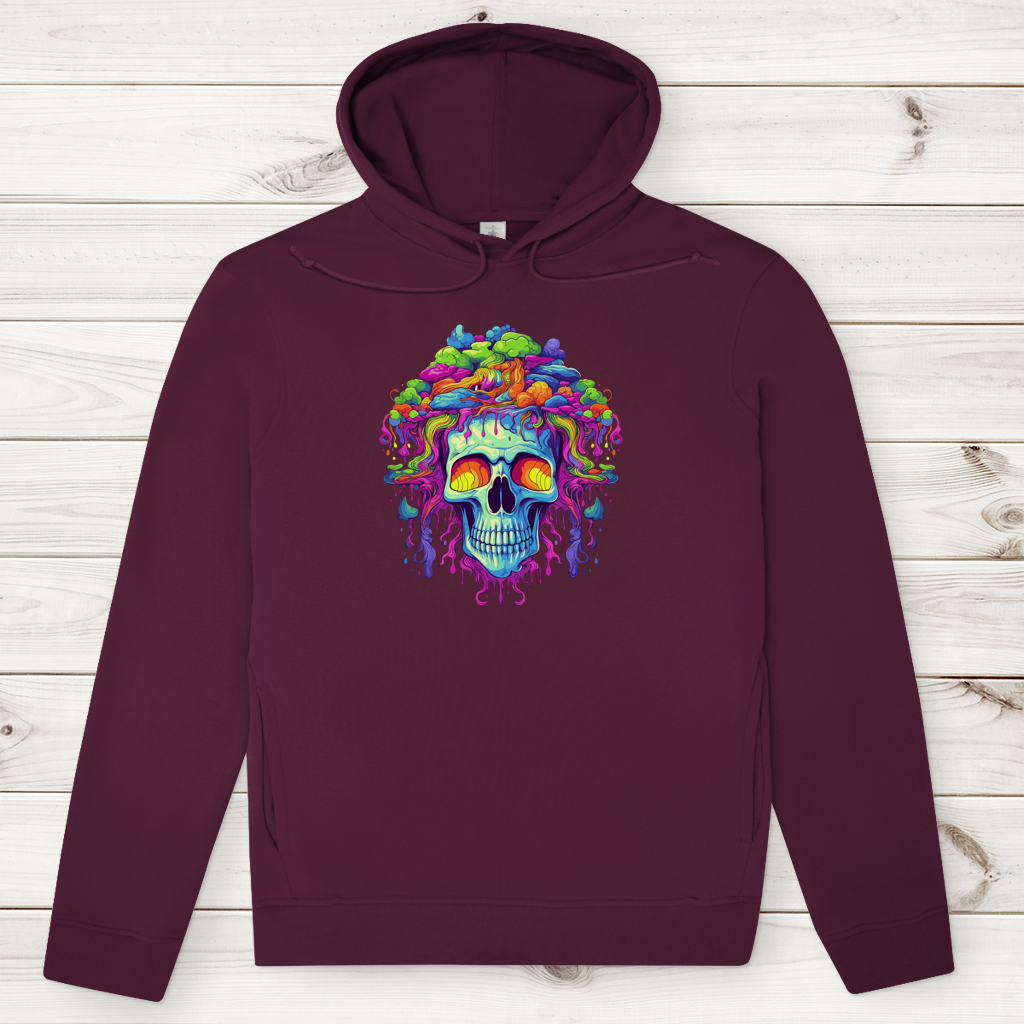 Herren Premium Bio Hoodie Neon Drip Skull
