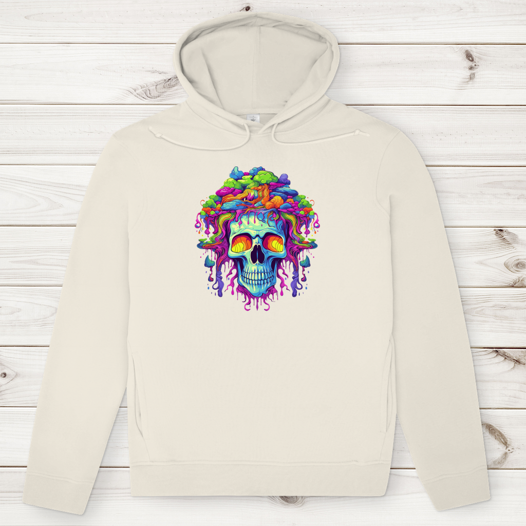 Herren Premium Bio Hoodie Neon Drip Skull