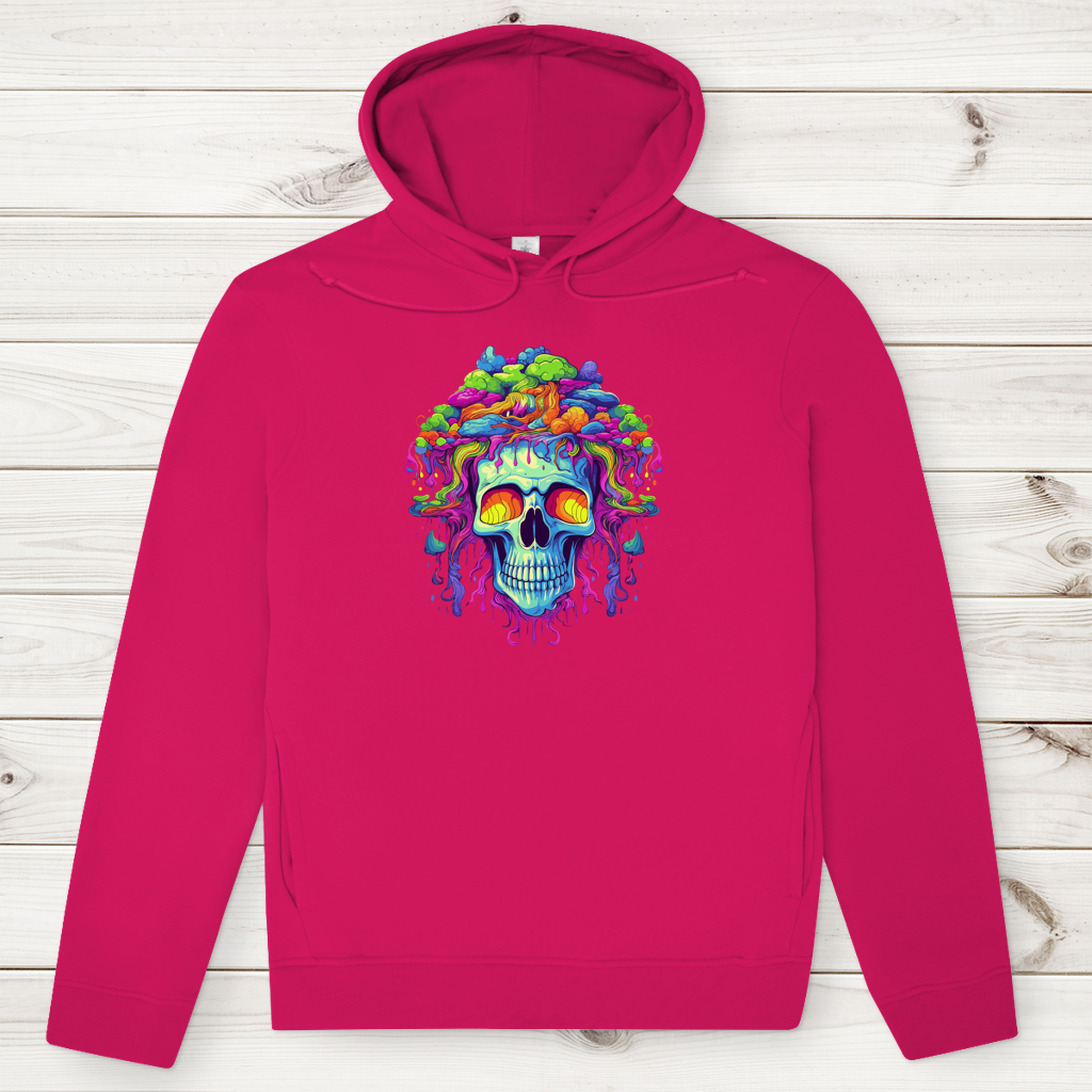 Herren Premium Bio Hoodie Neon Drip Skull