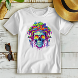 Damen Premium Bio T-Shirt Neon Drip Skull