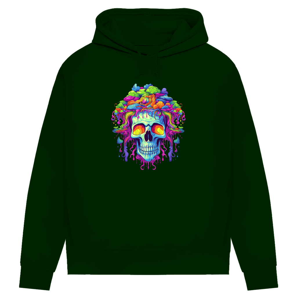 Damen Premium Bio Hoodie Neon Drip Skull