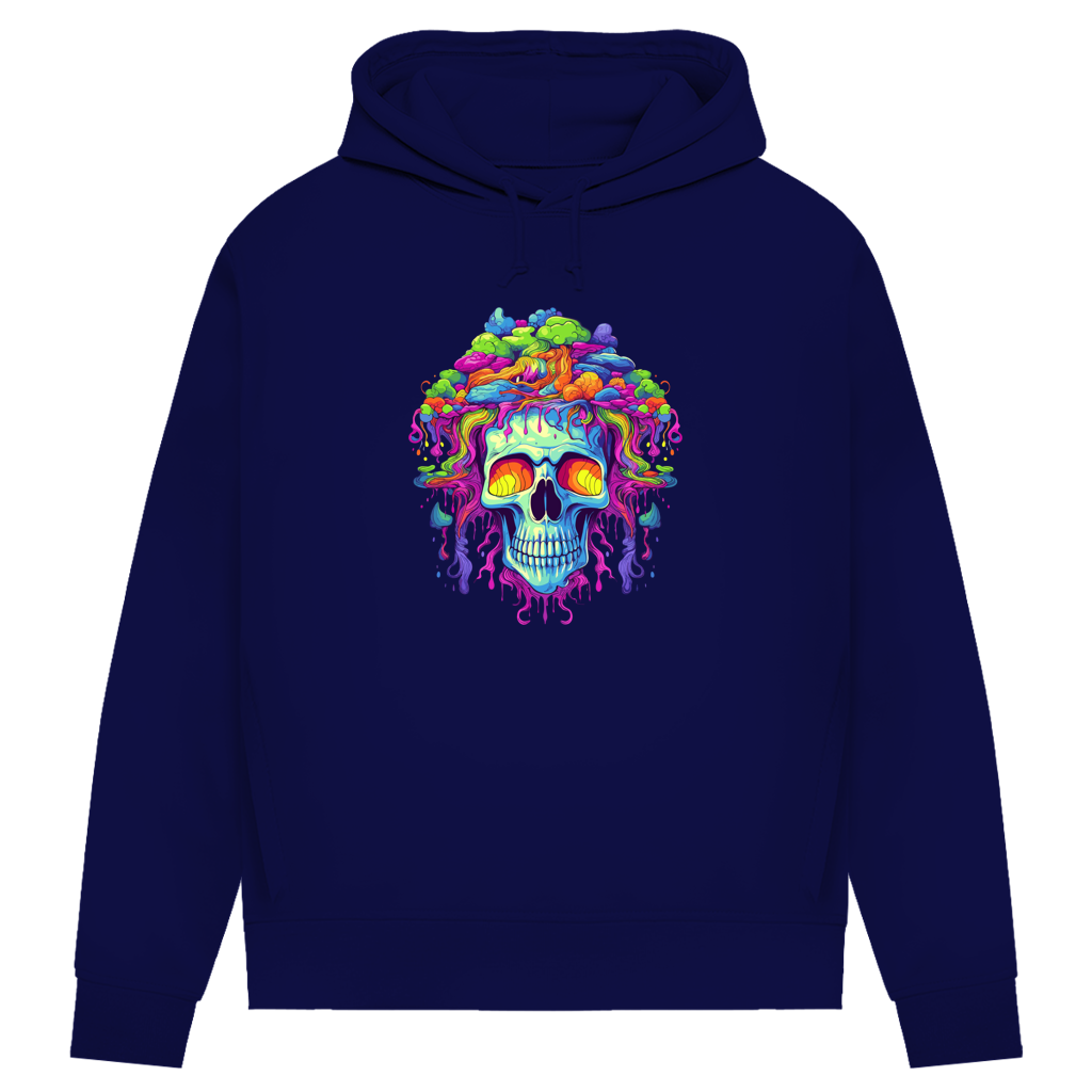 Damen Premium Bio Hoodie Neon Drip Skull