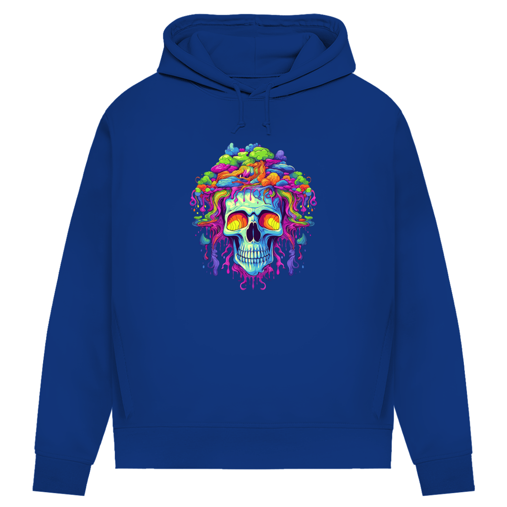 Damen Premium Bio Hoodie Neon Drip Skull