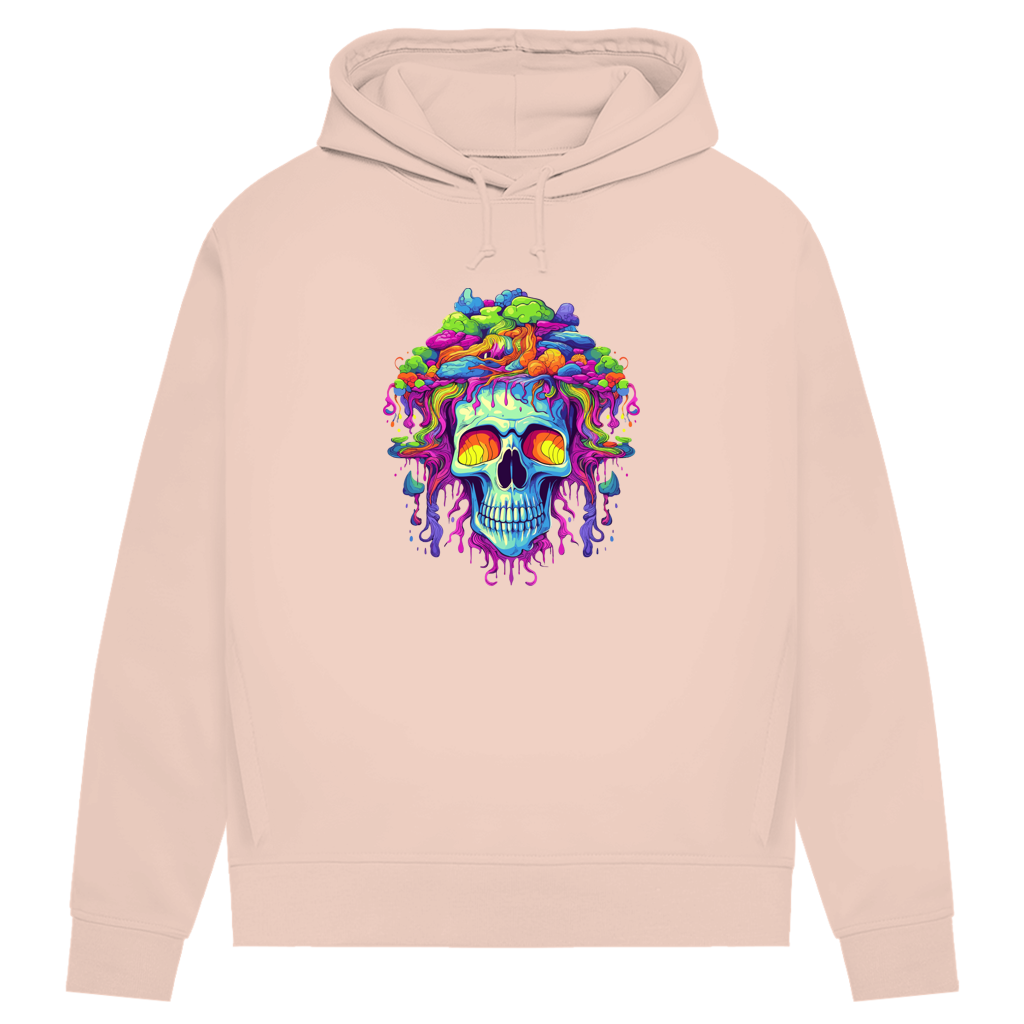 Damen Premium Bio Hoodie Neon Drip Skull