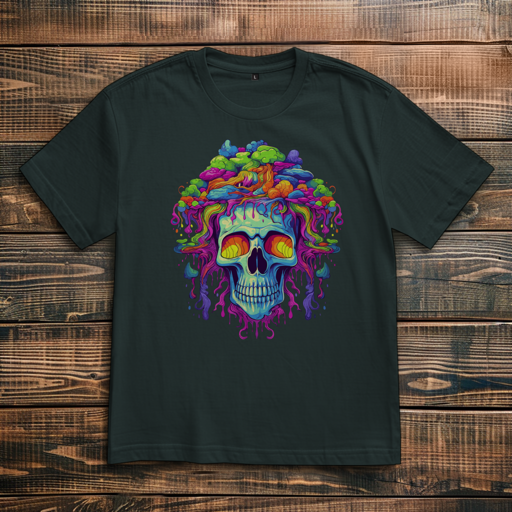 Oversize T-Shirt Neon Drip Skull