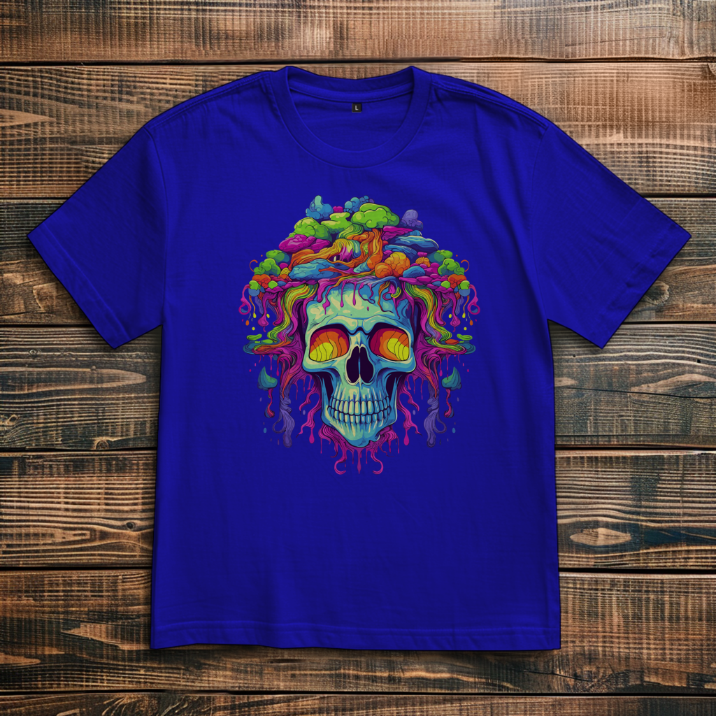 Oversize T-Shirt Neon Drip Skull