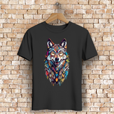 Herren Premium Bio T-Shirt Colorful Wolf