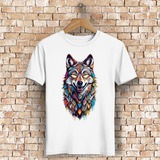 Herren Premium Bio T-Shirt Colorful Wolf