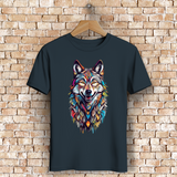 Herren Premium Bio T-Shirt Colorful Wolf
