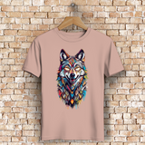 Herren Premium Bio T-Shirt Colorful Wolf