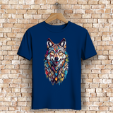 Herren Premium Bio T-Shirt Colorful Wolf