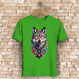 Herren Premium Bio T-Shirt Colorful Wolf