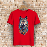 Herren Premium Bio T-Shirt Colorful Wolf