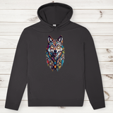 Herren Premium Bio Hoodie Colorful Wolf