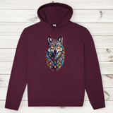 Herren Premium Bio Hoodie Colorful Wolf