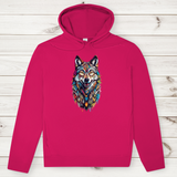 Herren Premium Bio Hoodie Colorful Wolf