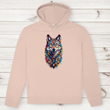 Herren Premium Bio Hoodie Colorful Wolf