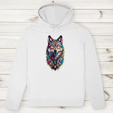 Herren Premium Bio Hoodie Colorful Wolf