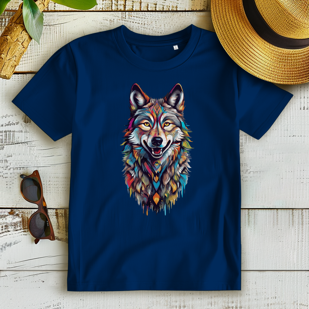 Damen Premium Bio T-Shirt Colorful Wolf