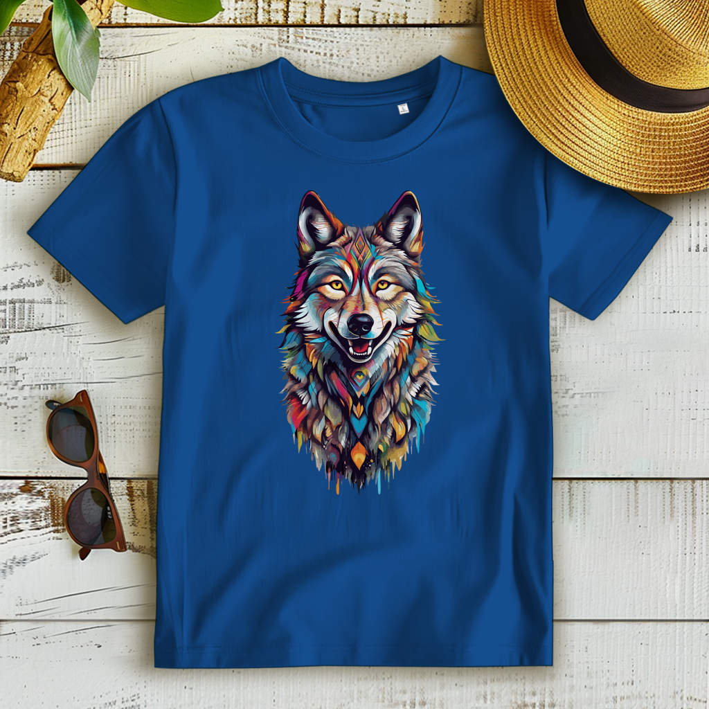 Damen Premium Bio T-Shirt Colorful Wolf
