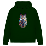 Damen Premium Bio Hoodie Colorful Wolf