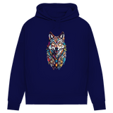 Damen Premium Bio Hoodie Colorful Wolf