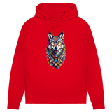 Damen Premium Bio Hoodie Colorful Wolf
