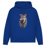 Damen Premium Bio Hoodie Colorful Wolf