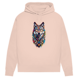Damen Premium Bio Hoodie Colorful Wolf