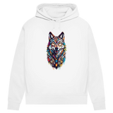 Damen Premium Bio Hoodie Colorful Wolf