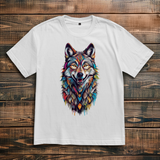 Oversize T-Shirt Colorful Wolf