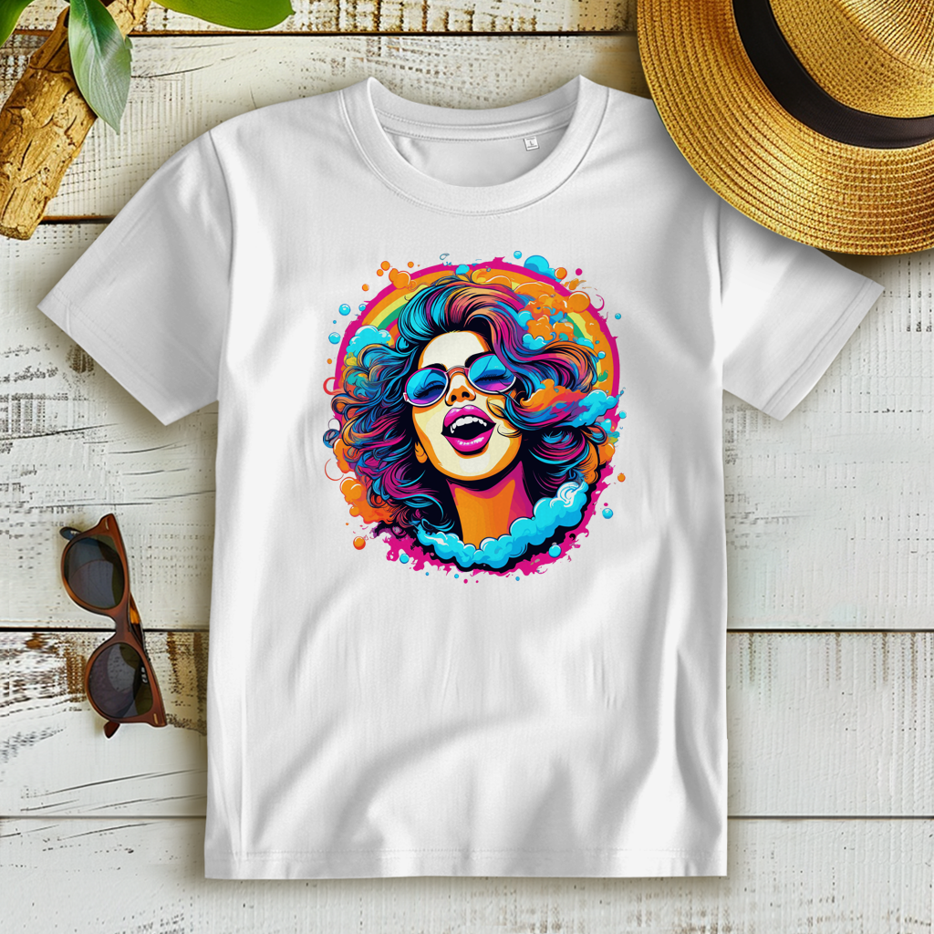 Damen Premium Bio T-Shirt Rainbow Girl
