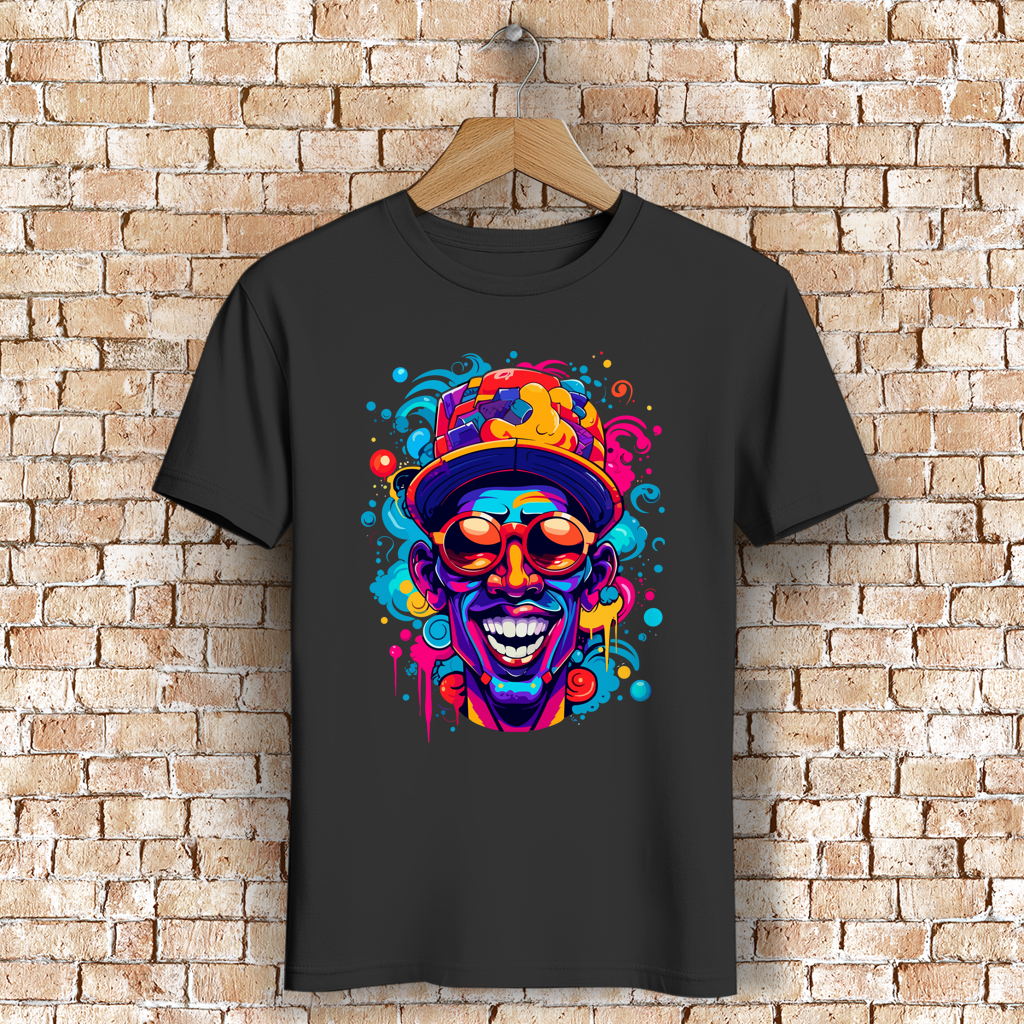 Herren Premium Bio T-Shirt Graffiti Laughing Man
