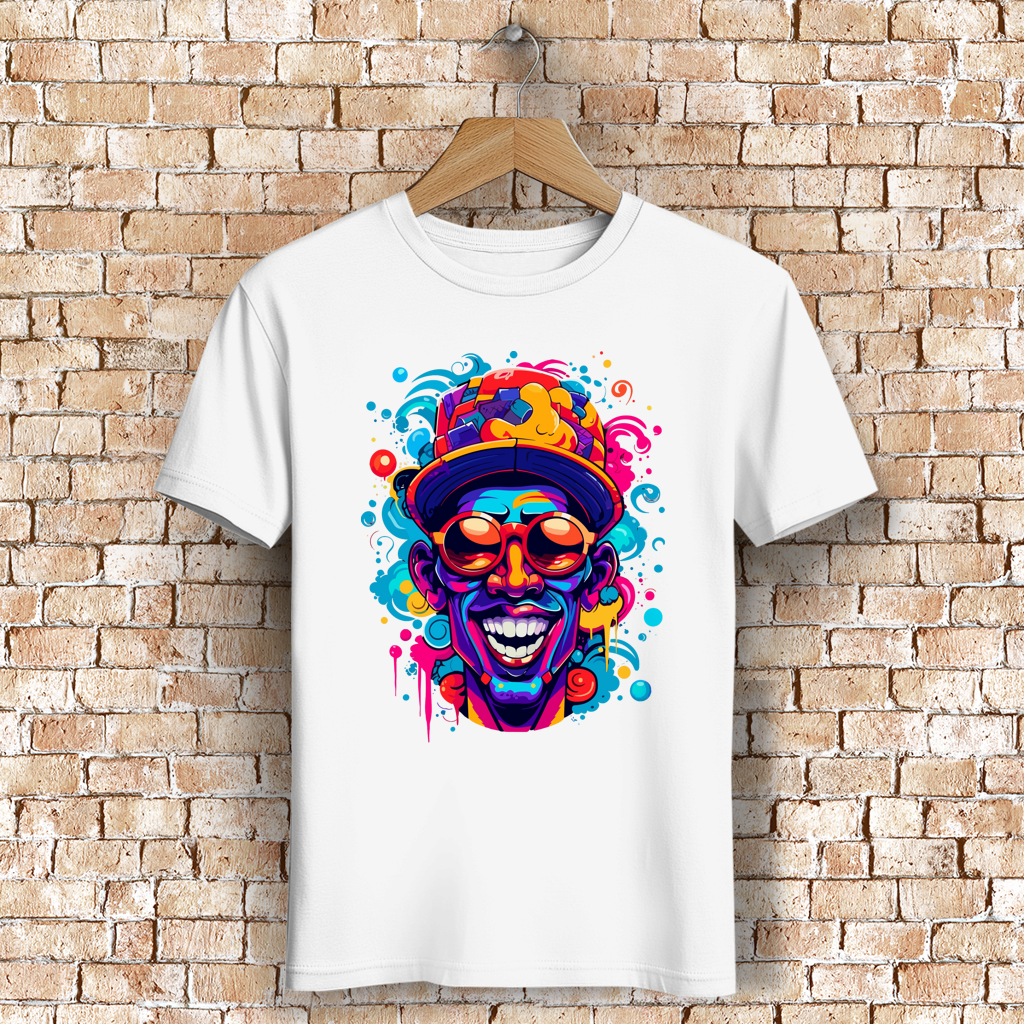 Herren Premium Bio T-Shirt Graffiti Laughing Man