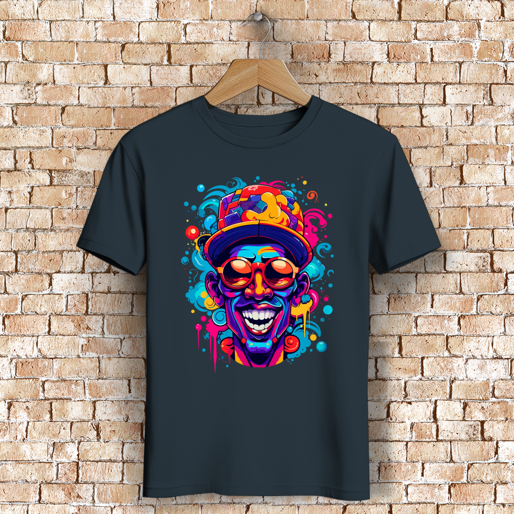 Herren Premium Bio T-Shirt Graffiti Laughing Man