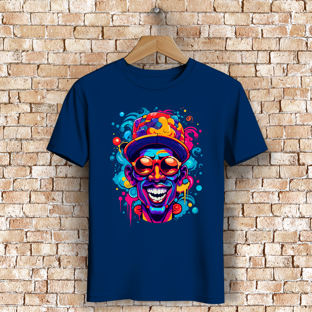 Herren Premium Bio T-Shirt Graffiti Laughing Man