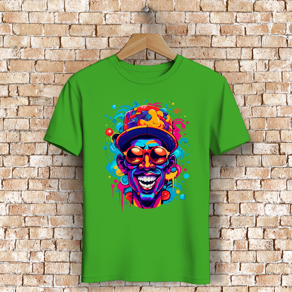 Herren Premium Bio T-Shirt Graffiti Laughing Man
