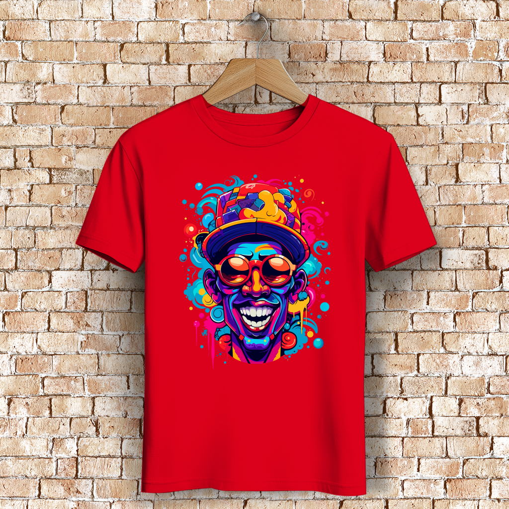 Herren Premium Bio T-Shirt Graffiti Laughing Man