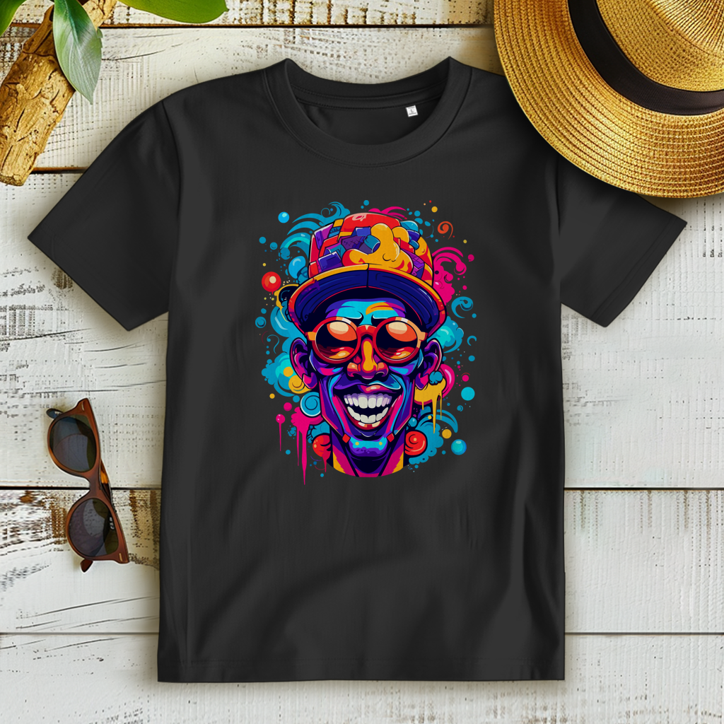 Damen Premium Bio T-Shirt Graffiti Laughing Man
