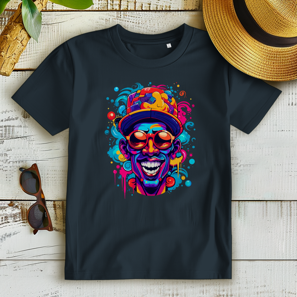 Damen Premium Bio T-Shirt Graffiti Laughing Man