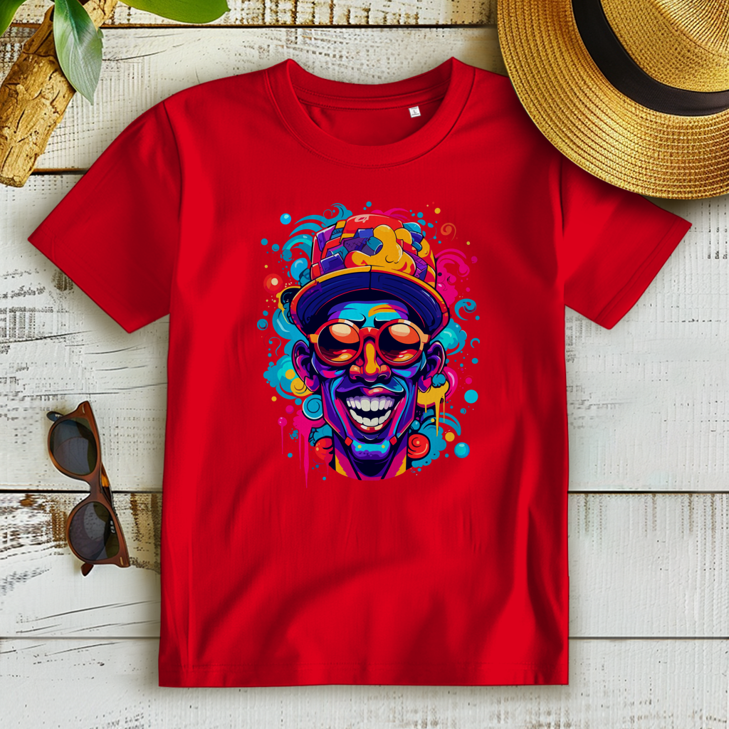 Damen Premium Bio T-Shirt Graffiti Laughing Man