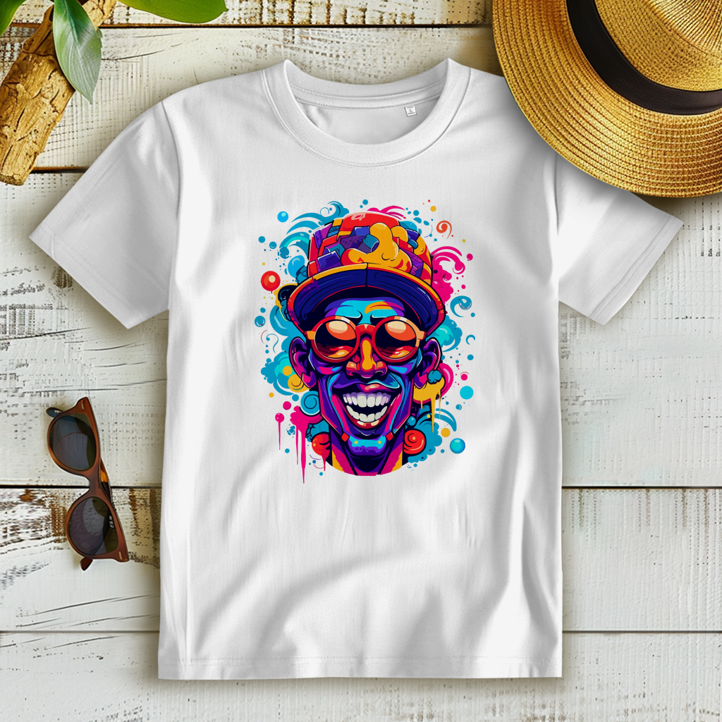 Damen Premium Bio T-Shirt Graffiti Laughing Man