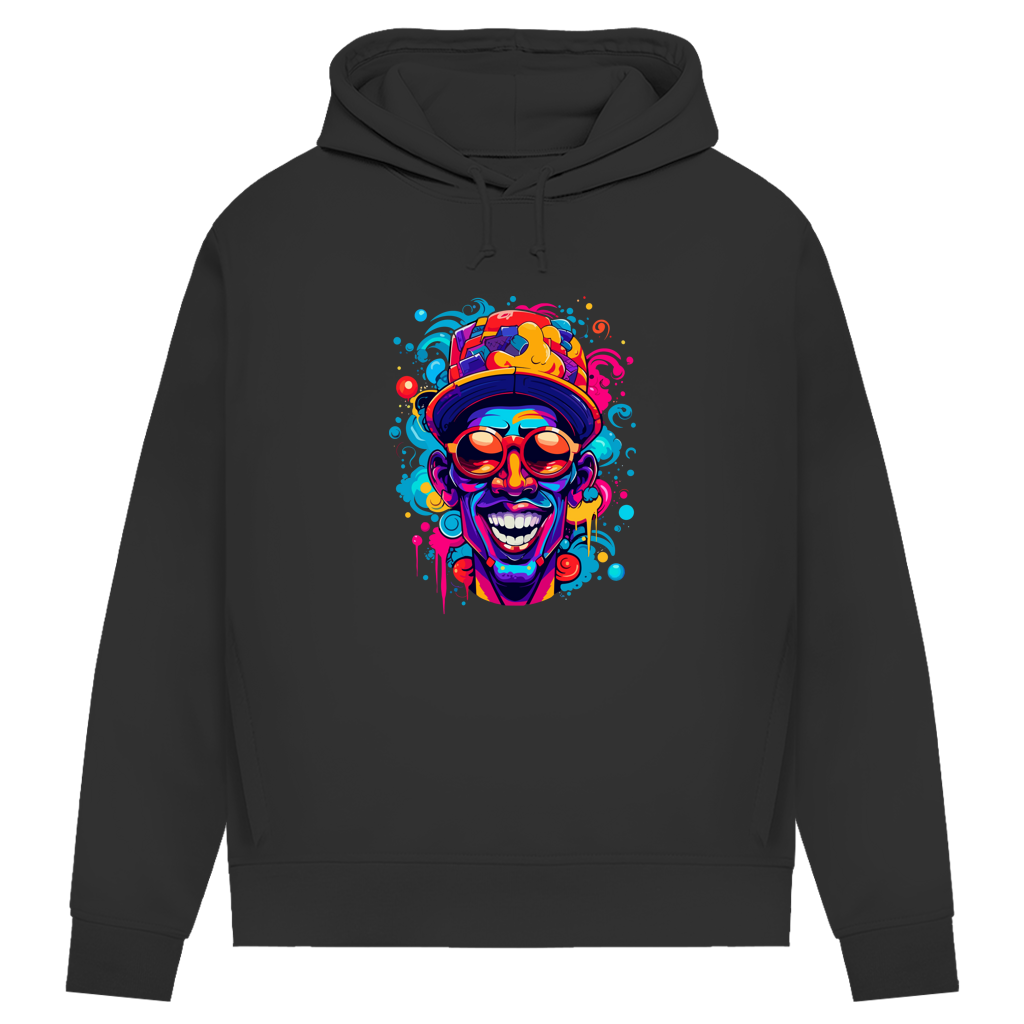 Damen Premium Bio Hoodie Graffiti Laughing Man