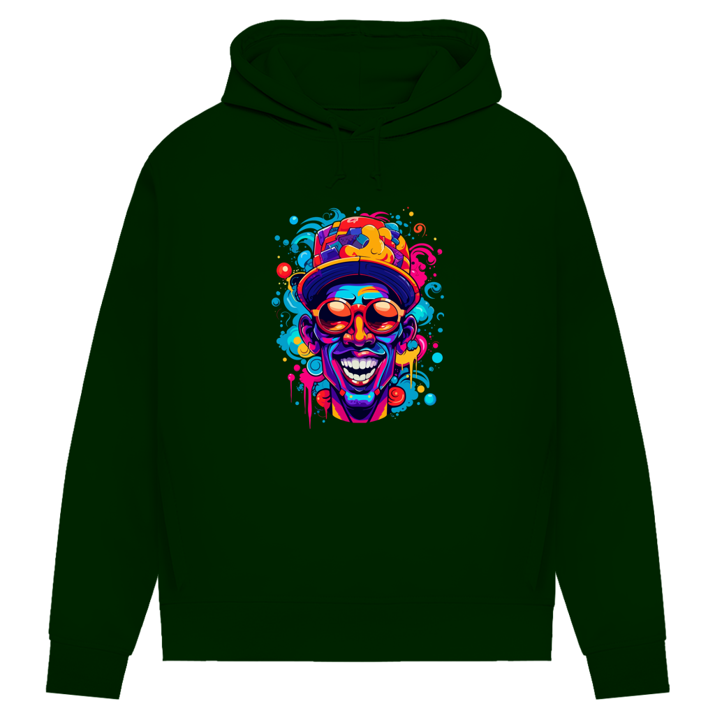 Damen Premium Bio Hoodie Graffiti Laughing Man