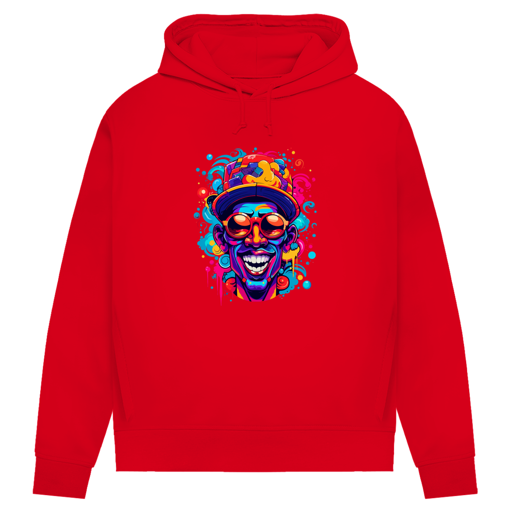 Damen Premium Bio Hoodie Graffiti Laughing Man