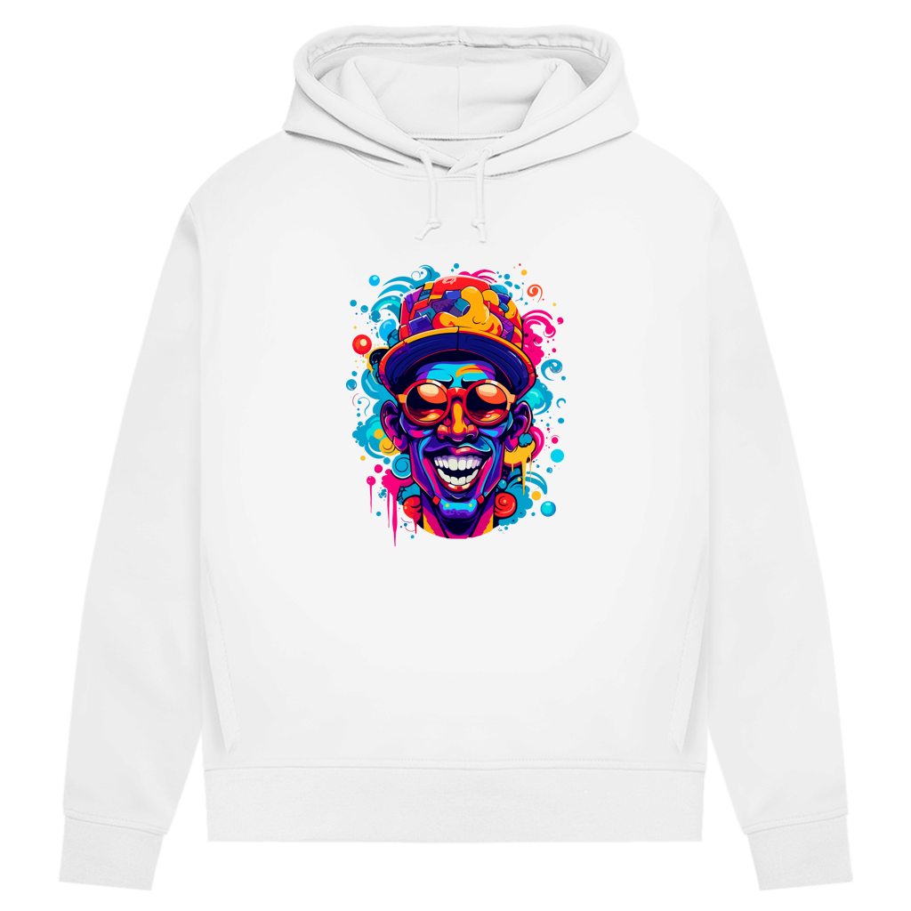 Damen Premium Bio Hoodie Graffiti Laughing Man