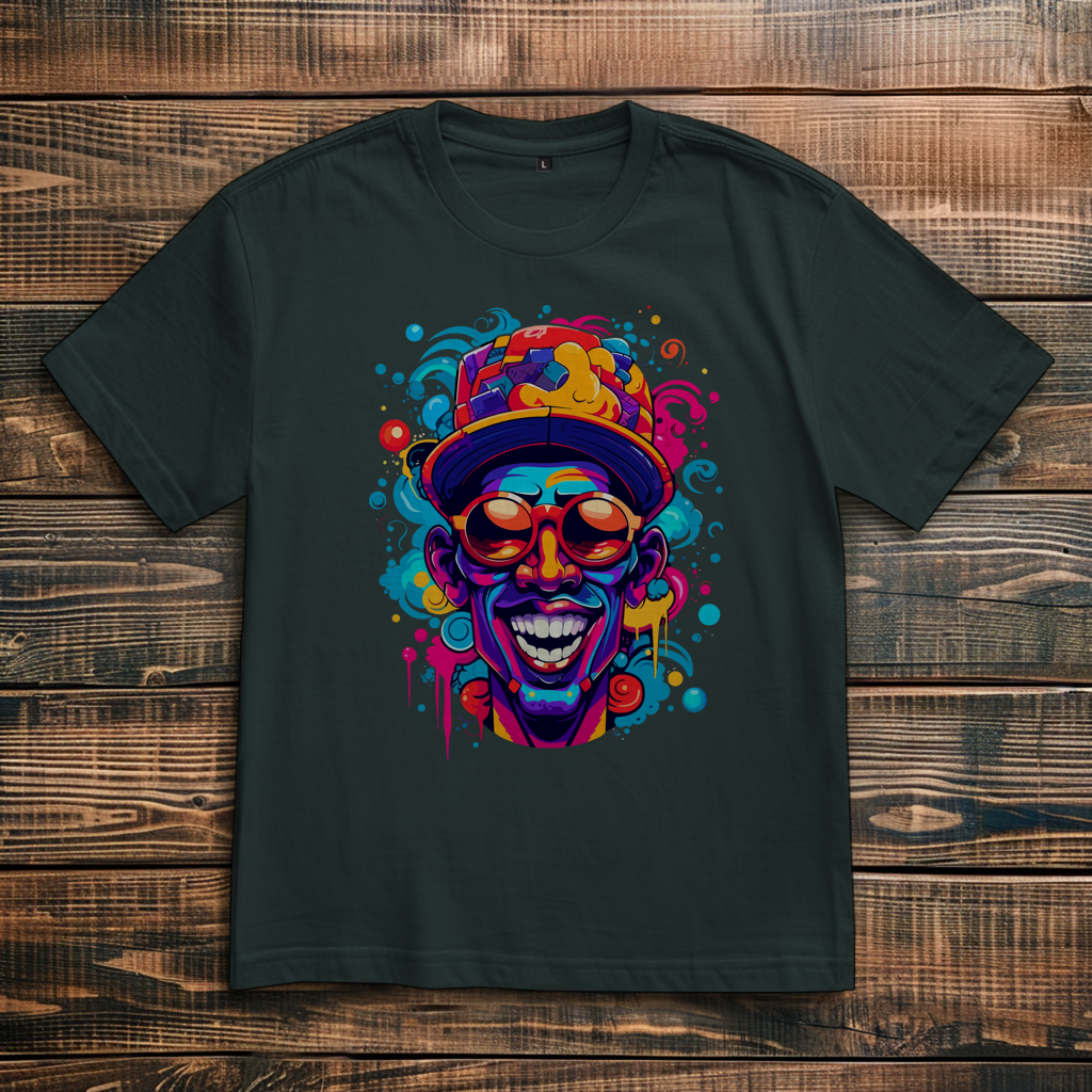 Oversize T-Shirt Graffiti Laughing Man