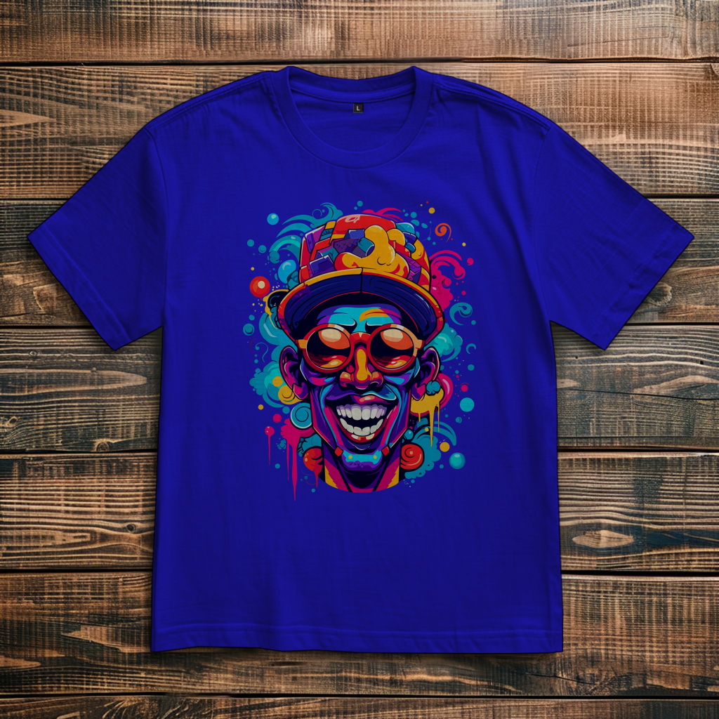 Oversize T-Shirt Graffiti Laughing Man