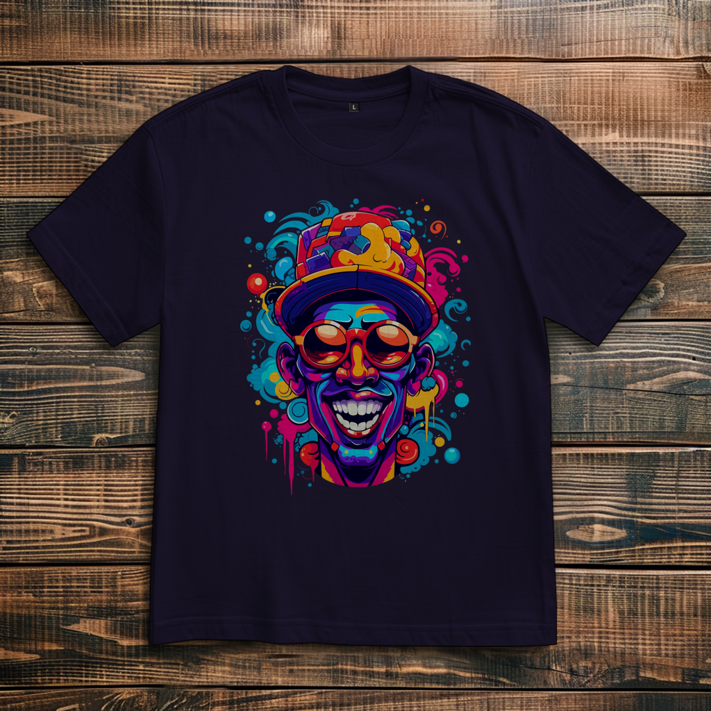 Oversize T-Shirt Graffiti Laughing Man